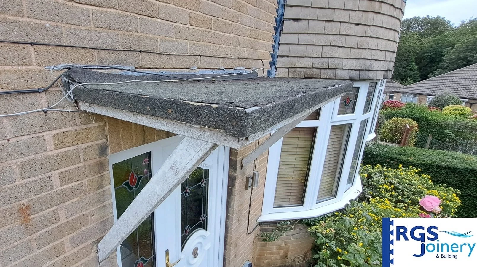 Front Door Canopy Replacement before — in West Yorkshire by RGS Joinery and Building